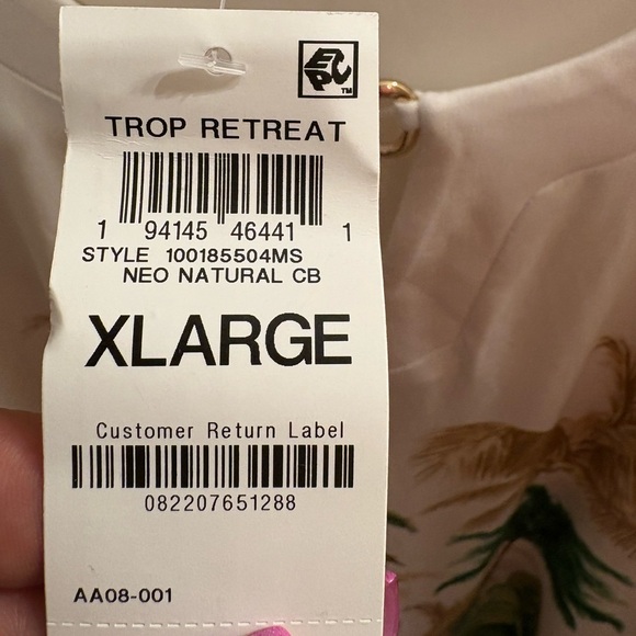 NWT JM Collection Tropical Retreat Blouse Palm Tree Print Women’s XL - Picture 9 of 11